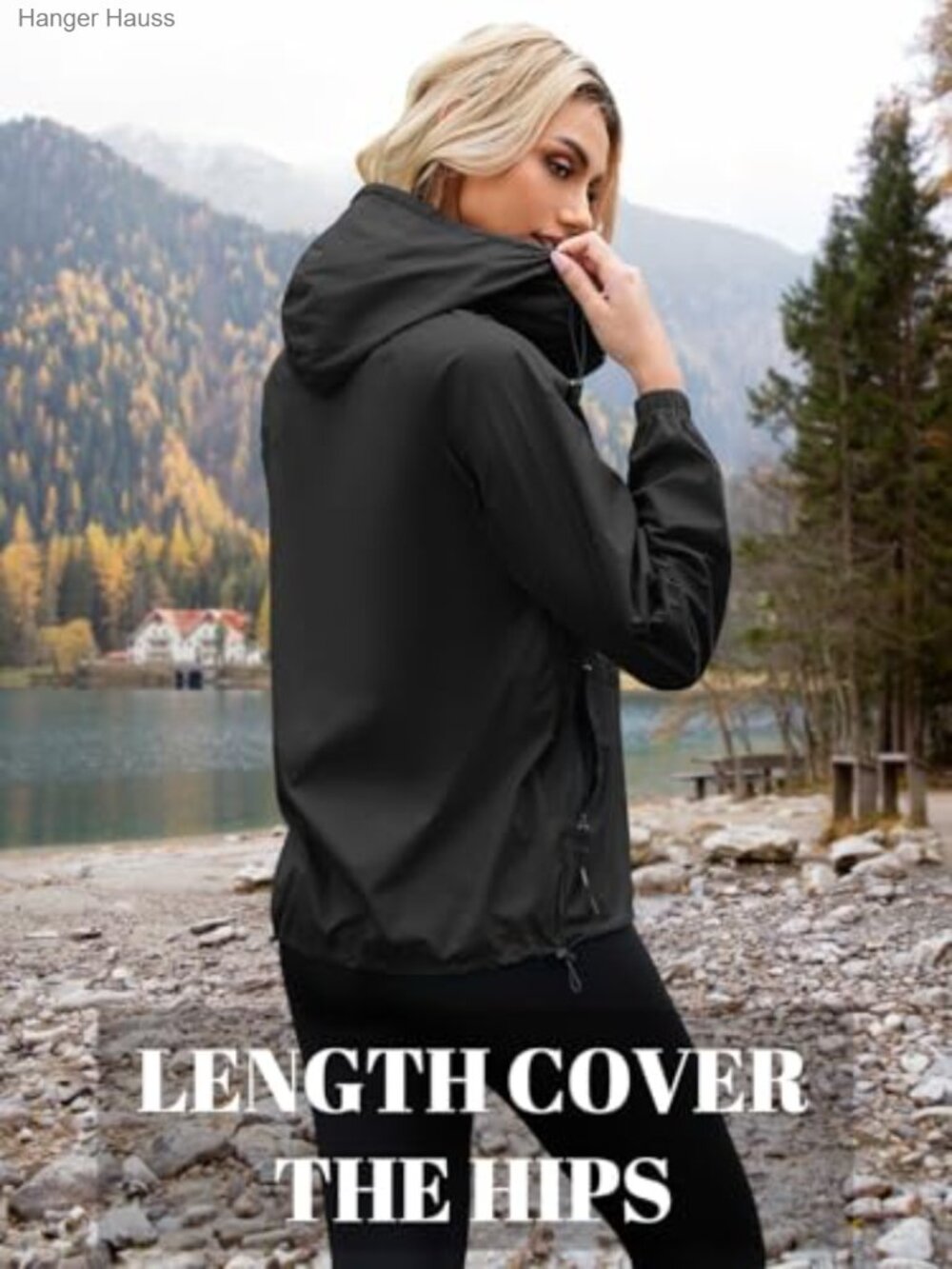 Women's Lightweight Packable Rain Jacket Waterproof Windproof Hooded - Picture 2 of 6